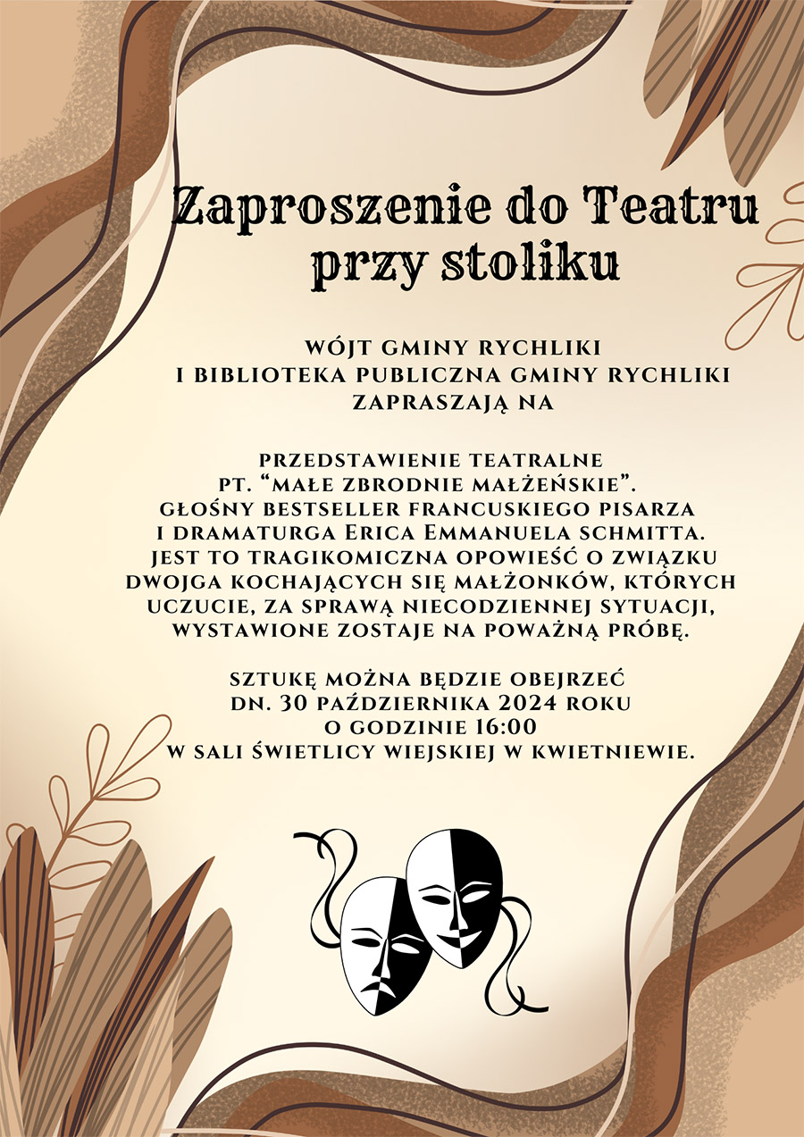 Zaproszenie do teatru przy stoliku