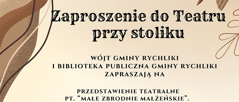Zaproszenie do teatru przy stoliku